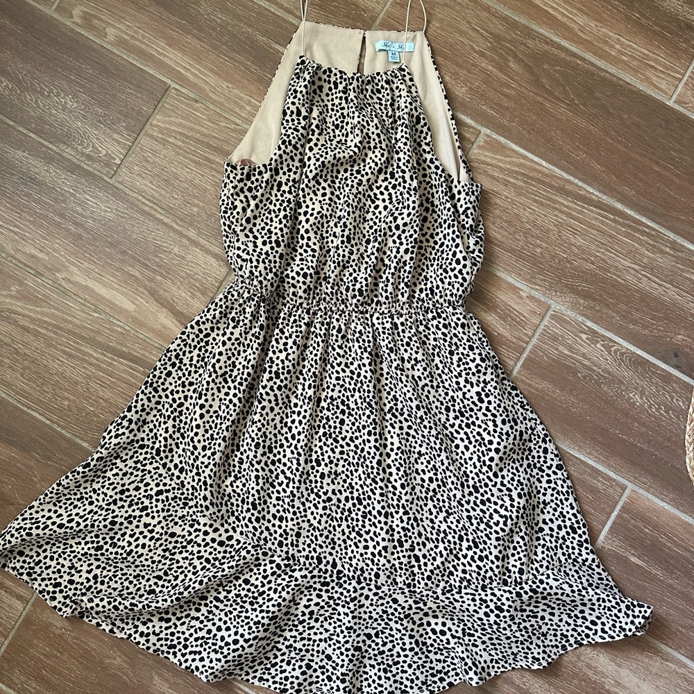 Leopard Print Halter Dress